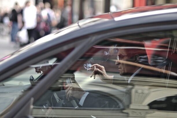 Driving lesson taking place on busy Cardiff streets